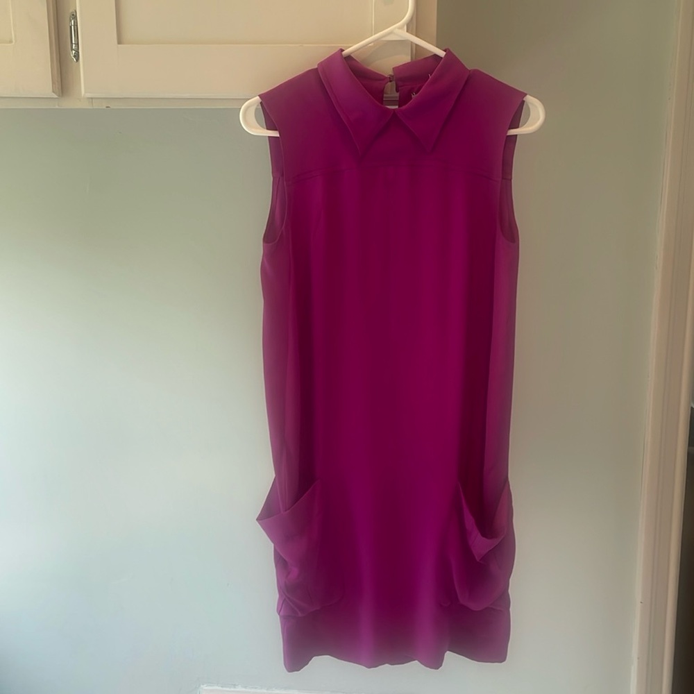 Miu Miu Vintage Magenta Collared Dress 100% Silk